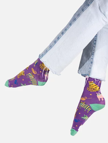 Kabak Violet Cats farbige Socken