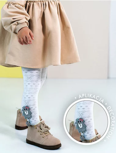 Kinderstrumpfhose aus 3D-Viskose und verspielten Applikationen Knittex Kira 100 den