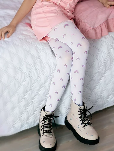 Kinderstrumpfhose aus Mikrofaser mit Regenbogenmuster Knittex You R Cute 40 den