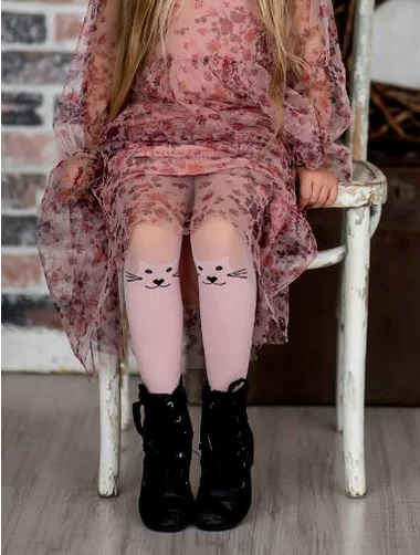 Kinderstrumpfhose mit Katzenmuster Knittex Meow 40 den