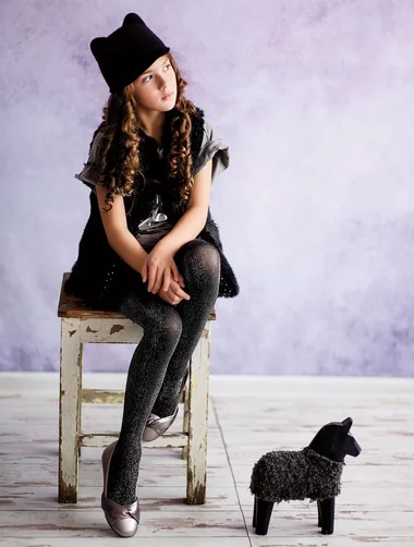 Kinderstrumpfhose mit Metallfaden Knittex Moya 60 den