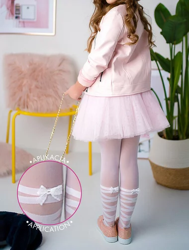 Kinderstrumpfhose mit Schleife aus Knittex Layla 20 den