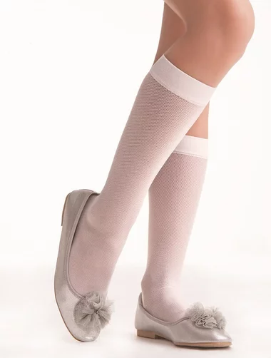 Knittex Aida 20 den lange Socken für Mädchen, feinmaschiges Lycra-Imitat