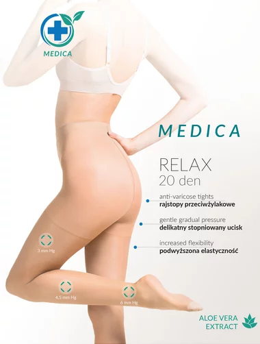 Kompressionsstrümpfe zur Vorbeugung (3-6 mmHg) Gabriella 110 Relax 20 den
