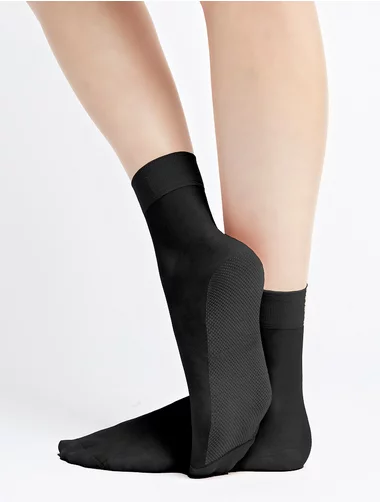 Kurze Socken mit Baumwollsohle und Massage-Effekt Knittex Nature Sole 20 den