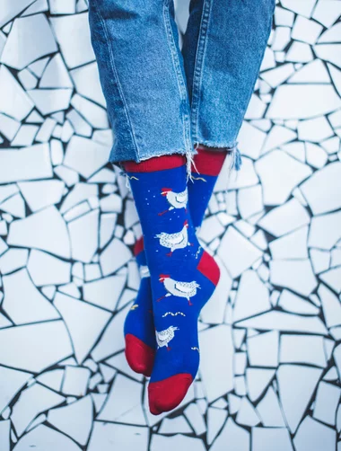 Lustige Socken mit Kabak-Hühnervögeln
