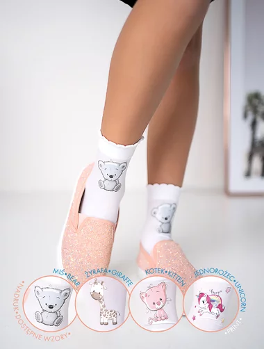 Mädchen-Mikrofasersocken mit Knittex-Hannah-Einhorn-Muster, 40 den
