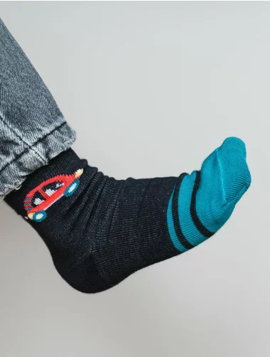 Marineblaue Babysocken mit Steven Modell S138-346