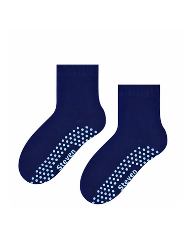 Marineblaue Baumwollsocken für Kinder mit Bauchmuskeln in der Sohle Steven S164-003