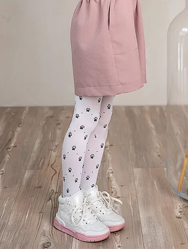 Mikrofaser-Kinderstrumpfhose mit Pfotenmuster Knittex Ginny 40 den