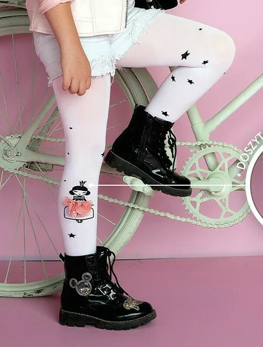 Mikrofaser-Kinderstrumpfhose mit Sternen und verspielten Applikationen Knittex Quinn 40 den