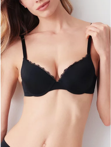 Push-up-BH aus Mikrofaser mit Spitze und Bügeln Cotonella CD058 00B1