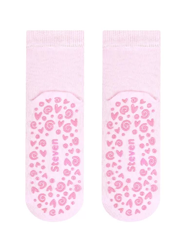 Rosa Babysocken mit Bauchmuskeln in der Sohle Steven S164-005