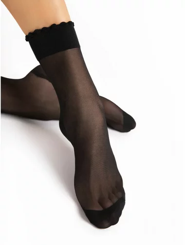 Schwarze Lycra-Socken mit verstärkter Sohle und Massageeffekt Fiore Pico Massage 20 den