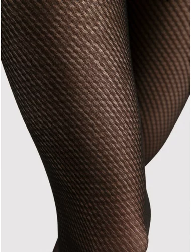 Schwarze Strümpfe mit Fiore Raffina-Muster 30 den