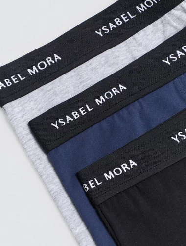 Set mit 3 Paar Ysabel Mora-Baumwollboxern 20158