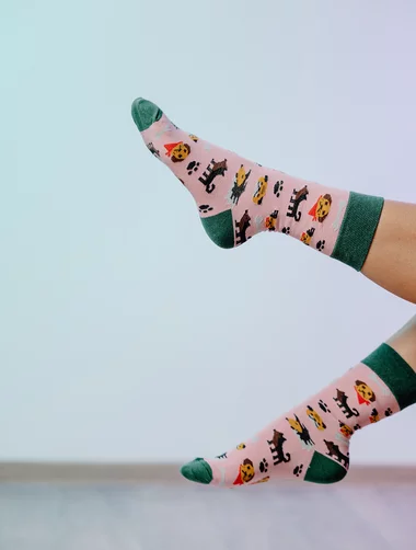 Socken aus Bio-Baumwolle mit Kabak Dogs-Welpen