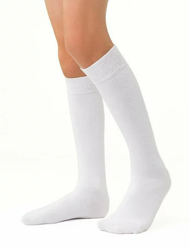 Steven S072-005 lange weiße Kindersocken unterhalb des Knies