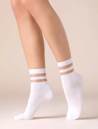 Weiße Socken mit Muster Gabriella 528 Cami