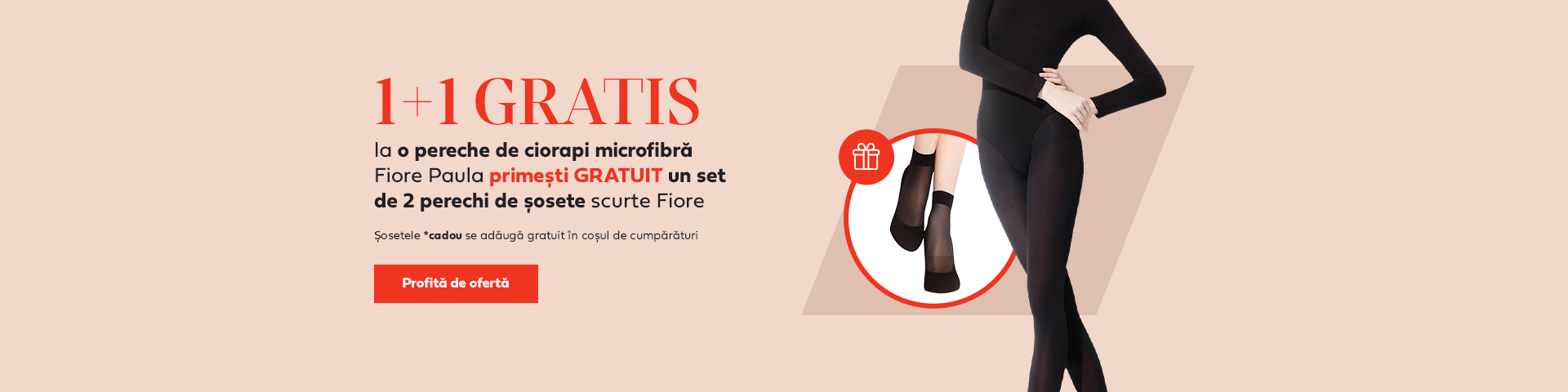 1+1 GRATIS ciorapi microfibra Fiore Paula + Șosete