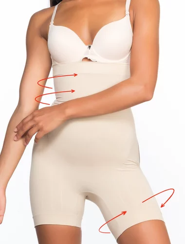 Chiloti boxeri modelatori cu talie inalta si chilot decupat Shapewear 2033