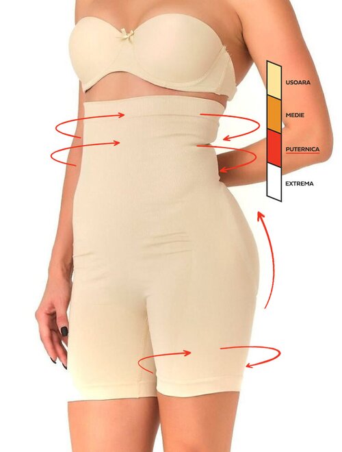Chiloti boxeri modelatori cu talie inalta si silicon Shapewear 2007