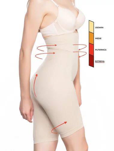 Chiloti modelare extrema cu talie inalta dublu intarita si silicon Shapewear 2074