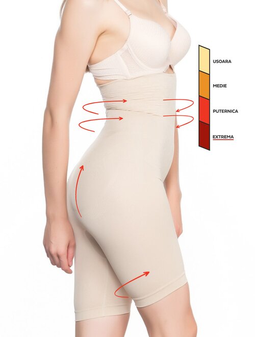 Chiloti modelare extrema cu talie inalta dublu intarita si silicon Shapewear 2074