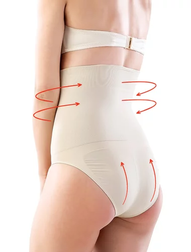Chiloti modelatori cu talie dublu intarita si inchidere cu capse Shapewear 2019