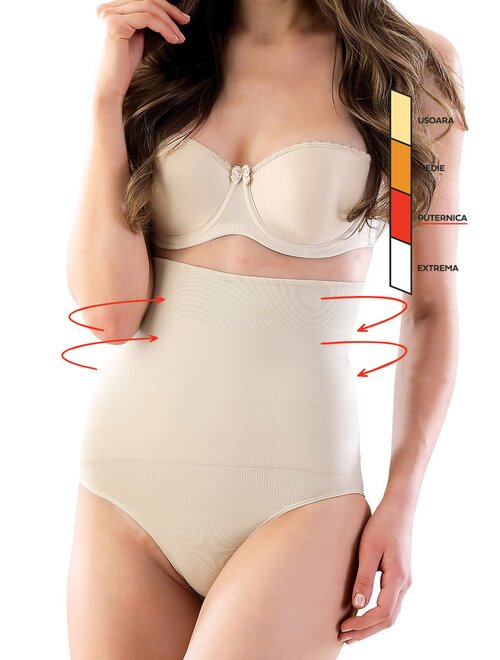 Chiloti modelatori cu talie dublu intarita si inchidere cu capse Shapewear 2019