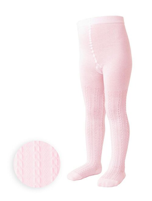 Ciorapi bebelusi bumbac roz deschis cu model impletit Steven S071-370