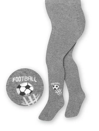 Ciorapi copii bumbac gri melanj cu fotbal Steven S071-182
