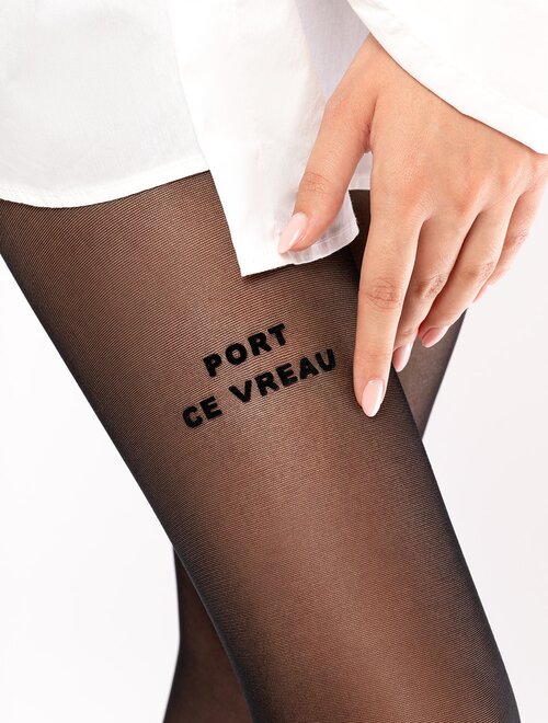 Ciorapi dama cu mesaj  PORT CE VREAU Sosetaria x L\'Oreal