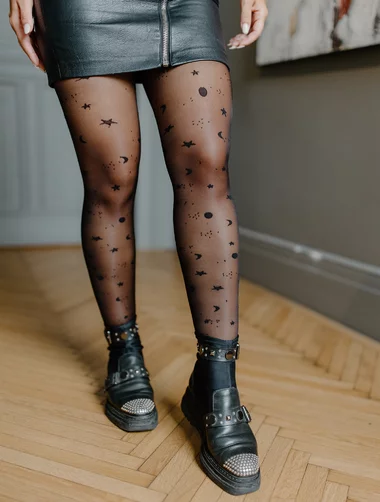 Ciorapi femei negri cu model Gabriella 459 Cosmos 20 den
