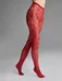 Ciorapi mesh cherry red cu model floral Charly G002