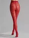 Ciorapi mesh cherry red cu model floral Charly G002
