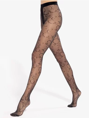 Ciorapi negri cu model Gatta Frigga 01 20 den