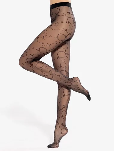 Ciorapi negri cu model Gatta Frigga 01 20 den