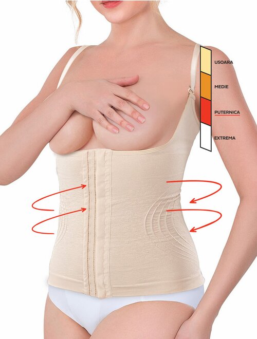 Corset modelator cu bretele reglabile si inchidere mos-baba Shapewear 2030