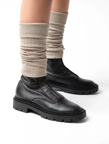 Jambiere bumbac bej fara varf Steven S092-03