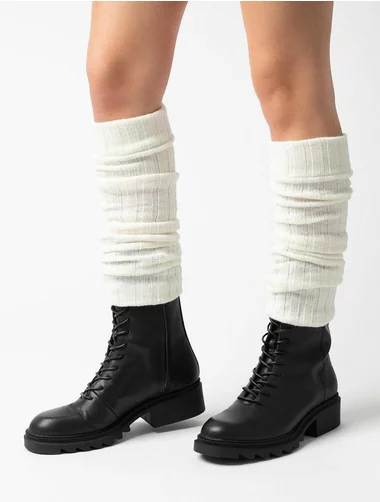 Jambiere groase lana si acril ecru fara varf Steven S068-002