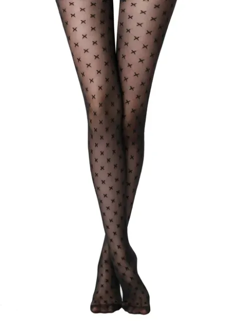 Ciorapi cu model in carouri Conte Cross 20 den
