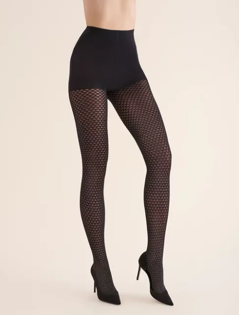 Ciorapi negri cu model geometric Gabriella 310 Cindy 60 den