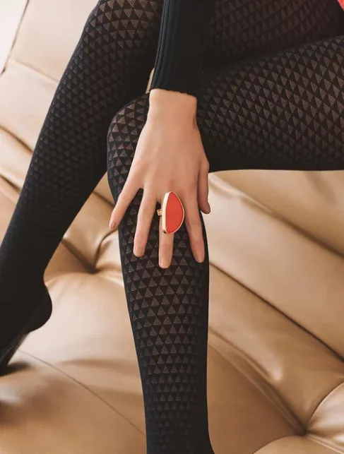 Ciorapi negri cu model geometric Gabriella 310 Cindy 60 den