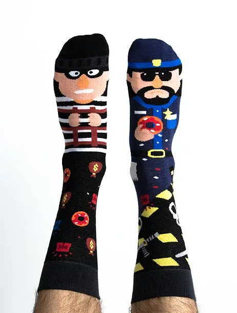 Sosete colorate cu bandit si politist Nanushki Jacop & Robber(t)