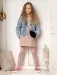 Dresuri copii roz cu animal print Knittex Leo 40 den