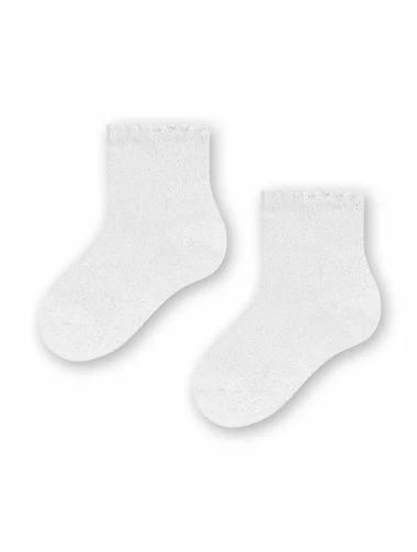 Sosete bebelusi bambus albe cu fir metalizat Steven S145-004