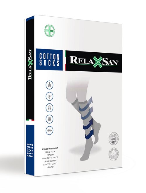 Sosete bumbac lungi 3/4 compresie medicala medie (18-22 mmHg) RelaxSan 820