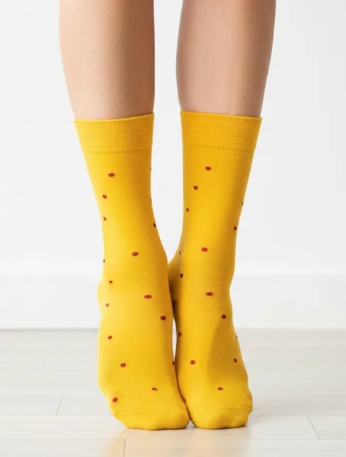 Sosete bumbac organic galbene Kabak Lemon Socks