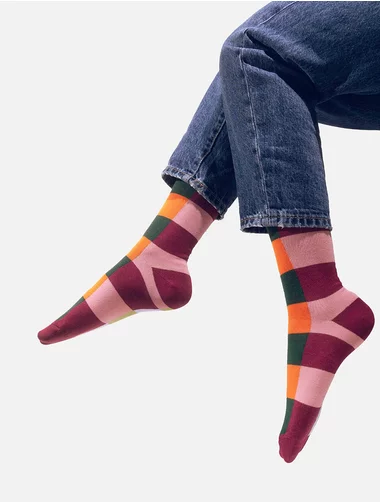 Sosete bumbac organic in carouri Kabak Carrots